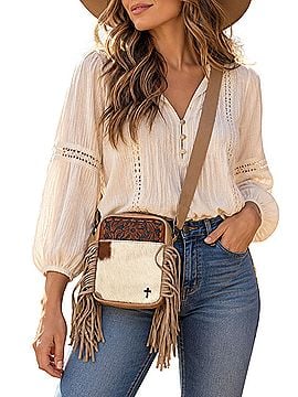 Trinity Ranch Leather Crossbody Bag (view 1)