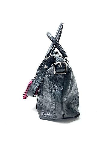 Coach COACH 21140 Textured Legacy Satchel Bag, 2-Way Handbag/Shoulder Leather, Women's, Charcoal Gray/Gray (view 2)