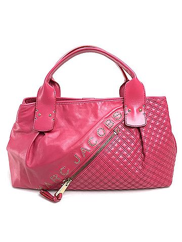 Marc Jacobs MARC JACOBS logo quilted bag, handbag, tote leather, women's, pink. (view 1)