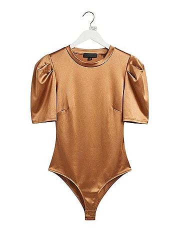 Haute Monde Rose Gold Bodysuit Shirt Bodysuit (view 1)
