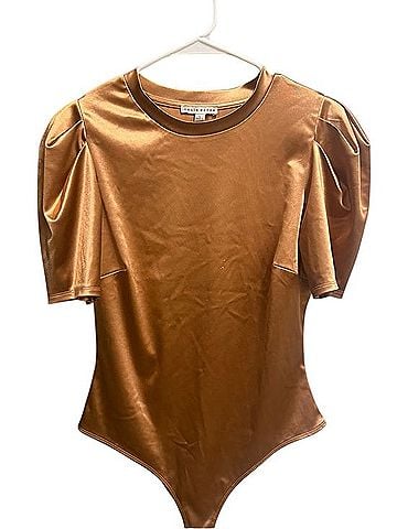 Haute Monde Rose Gold Bodysuit Shirt Bodysuit (view 2)