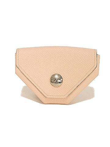Hermès Hermes coin case, Le Vingt-Quatre, Epsom calfskin, pastel pink, silver Sellier button, Veau Rose Eglantine, C stamp, women's. (view 1)