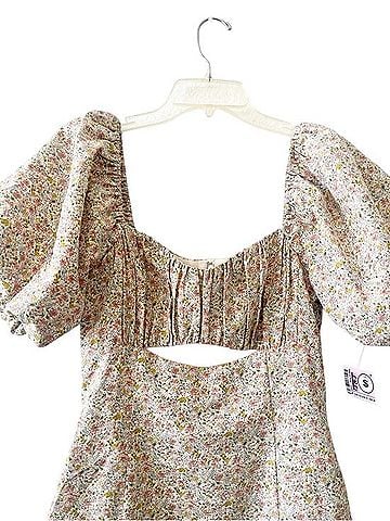Astr Puff Sleeve Floral Mini Dress Casual Dress (view 2)