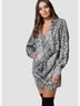 Bebe Animal Print Black White Long Sleeve Blouse Size M - photo 4