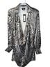 Bebe Animal Print Black White Long Sleeve Blouse Size M - photo 1