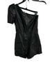 TCEC Black One-Shoulder Faux Leather Romper with Puff Sleeve Romper - photo 2
