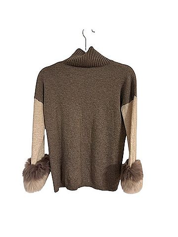 Sofia Cashmere Cashmere &amp; Shearling Cuff
Sweater with Shearling Lamb
Fur Cashmere Pullover Sweater (view 2)