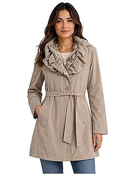 Weatherproof Ruffle-Collar Trench Coat Trenchcoat (view 1)