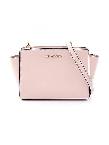 Michael Kors Michael Kors Selma Pochette Shoulder Bag/Handbag, Leather, Women's, Pink, 35H8GLMM6L (view 1)