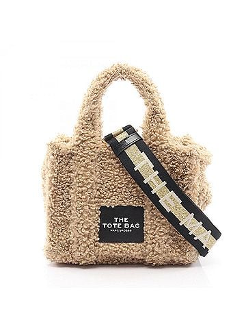 Marc Jacobs Marc Jacobs The Teddy Mini Tote Bag Handbag, Faux Shearling, Women's, Beige (view 1)