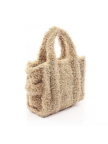 Marc Jacobs Marc Jacobs The Teddy Mini Tote Bag Handbag, Faux Shearling, Women's, Beige (view 2)