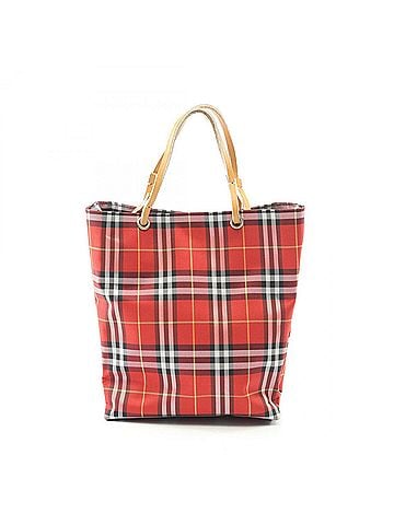 Burberry Burberry Nova Check Handbag, Canvas and Leather, Women's, Red/Brown Multicolor (view 1)