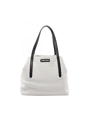 Jimmy Choo Jimmy Choo Sofia M Star Embossed Tote Bag Handbag Leather Women's White/Black (view 1)
