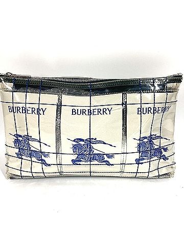 Burberry BURBERRY EKD Travel Pouch Logo Clutch Bag Handbag Second Vinyl Women's Clear (view 1)