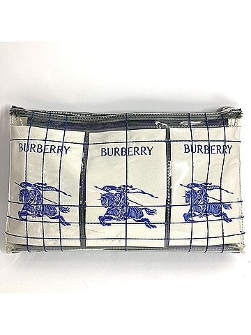 Burberry BURBERRY EKD Travel Pouch Logo Clutch Bag Handbag Second Vinyl Women's Clear (view 2)