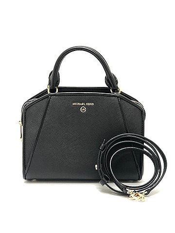 Michael Kors Michael Kors CLEO Satchel Small Logo Bag, 2-Way Crossbody Shoulder Handbag, Women's, Black, Like New (view 1)