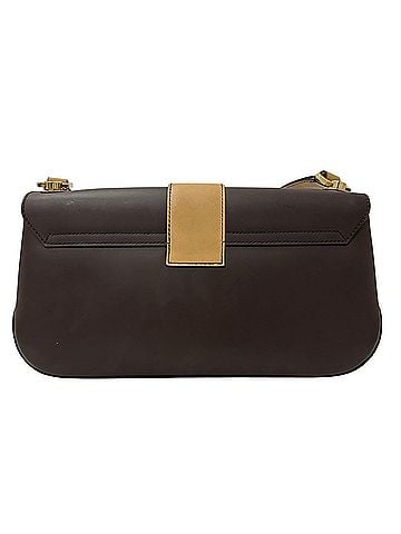 Salvatore Ferragamo Salvatore Ferragamo Ferragamo handbag for women, brand name, double Gancini design, leather, one-shoulder bag, brown. (view 2)
