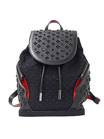 Christian Louboutin Christian Louboutin handbags for women and men, brand backpacks, Explorer Funk, nylon leather, black, studs, embroidery, monogram. (view 1)