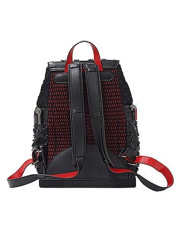Christian Louboutin Christian Louboutin handbags for women and men, brand backpacks, Explorer Funk, nylon leather, black, studs, embroidery, monogram. (view 2)
