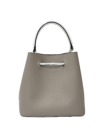 Michael Kors Michael Kors women's handbag, a brand name handbag/shoulder bag, 2-way, leather, gray and white, bucket drawstring type. (view 2)