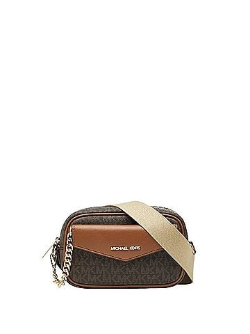 Michael Kors Michael Kors MK Signature MAISIE 2-in-1 Camera Crossbody Shoulder Bag, Brown Leather, Women's. (view 1)