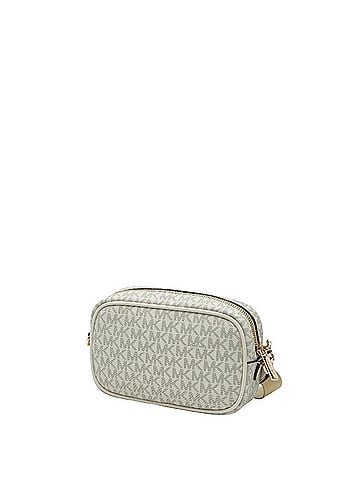 Michael Kors Michael Kors MK Signature MAISIE 2-in-1 Camera Crossbody Shoulder Bag, White/Beige Leather, Women's. (view 2)