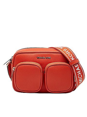 Michael Kors Michael Kors JET SET TRAVEL Crossbody Shoulder Bag, Orange Leather, Women's (view 1)