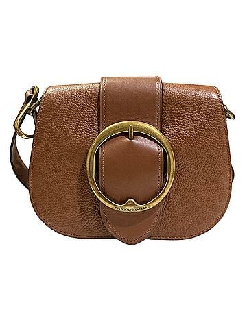 Ralph Lauren Polo Ralph Lauren LENNOX Pebbled Leather Shoulder Bag, Brown, Women's (view 1)