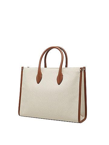 Michael Kors Michael Kors MIRELLA EW Tote Bag Shoulder 2-Way Beige Brown Canvas Leather Women's (view 2)