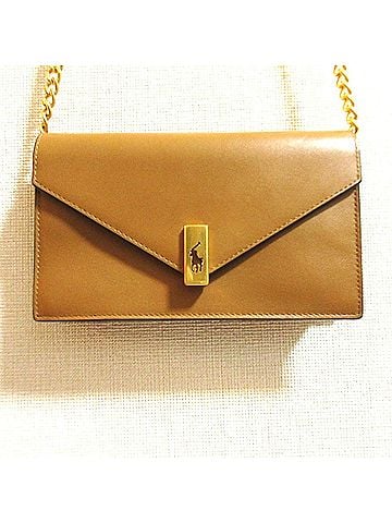 Ralph Lauren Polo by Ralph Lauren ID Leather Chain Wallet &amp; Bag, Brown, Women's (view 1)