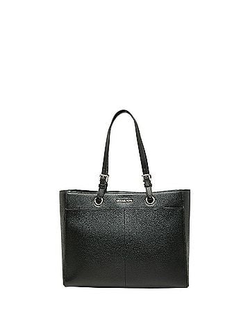 Michael Kors Michael Kors Logo Tote Bag Handbag Black Leather Women's (view 1)