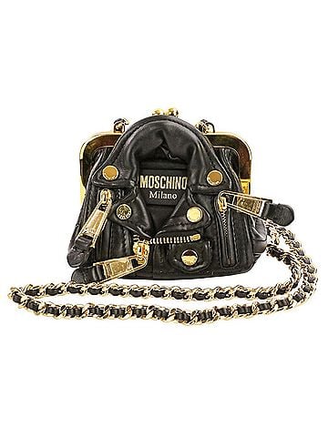 Moschino Moschino Rider's Chain Pouch Shoulder Mini Bag Black Gold Color Women's (view 1)