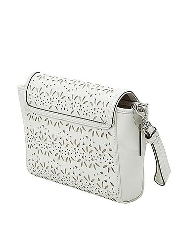 Coach Coach Taylor Eyelet Clutch Bag, White Leather, Women's COACH (view 2)
