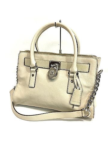 Michael Kors Michael Kors Hamilton Satchel Chain Tote Bag, 2-Way Bag/Shoulder Leather, Women's, Off-White (view 1)