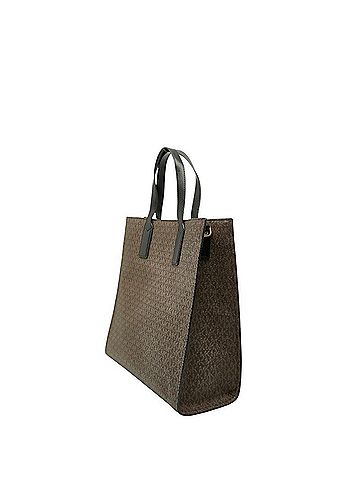 Michael Kors Michael Kors MK Signature Kenly LG NS Tote Bag Shoulder Handbag 2-Way Brown Black Leather Women's (view 2)