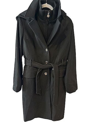 Calvin Klein Black Belted Trench Coat Trenchcoat (view 1)