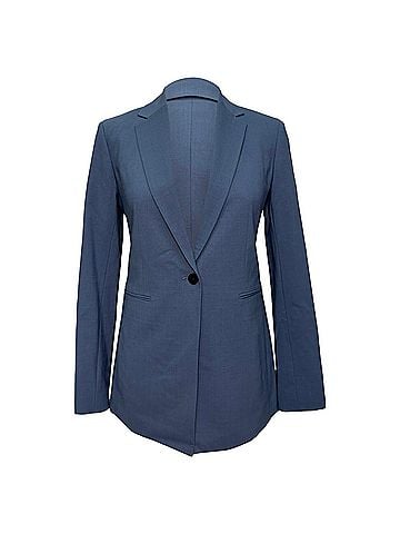 Theory Theory Single-Breasted Blazer in Navy Blue Wool (view 1)