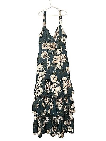Abercrombie & Fitch Drama Ruffle Tiered Maxi Dress Cocktail Dress (view 1)