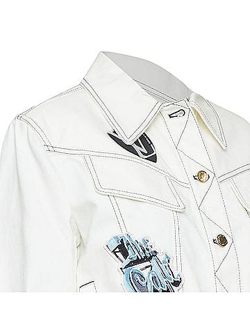 Louis Vuitton Louis Vuitton Denim Embroidered Coat (view 2)