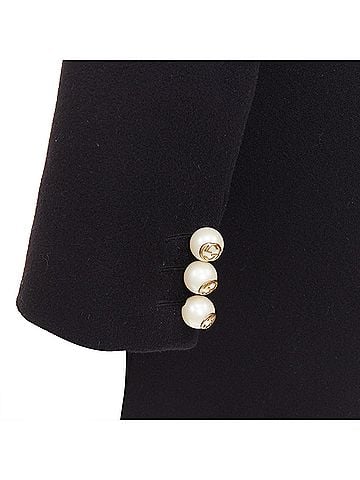 Gucci Gucci Black Wool Pearl Button Coat (view 2)