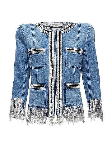 Balmain Balmain Denim Crystal Embellished Jacket (view 1)