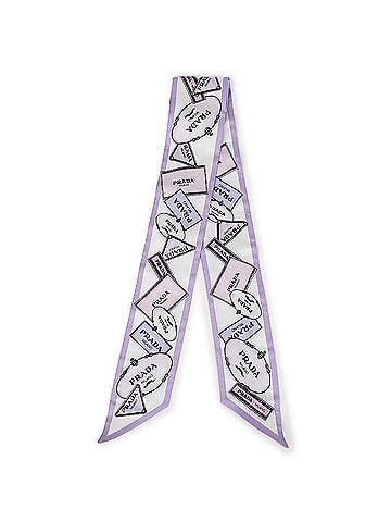 Prada Printed Silk Twill Skinny Scarf (view 1)