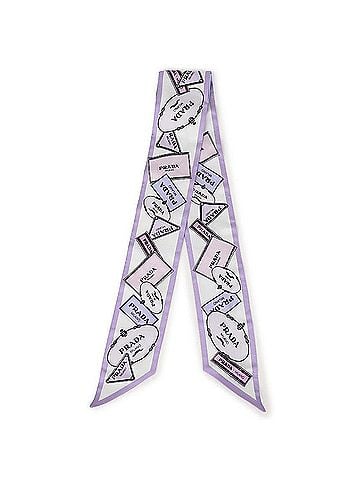 Prada Printed Silk Twill Skinny Scarf (view 2)