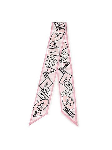 Prada Printed Silk Twill Skinny Scarf (view 1)