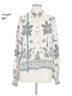CAbi 100% Polyester Print Ivory C Abi Long Sleeve Blouse Size M - photo 5