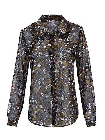 CAbi Floret Blouse Long Sleeve Button-Down Shirt (view 1)