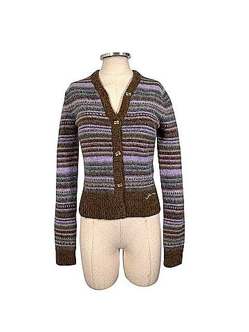 Ganni Soft Striped Cardigan Cardigan (view 2)