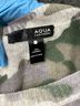 Aqua 100% Cashmere Camo Green Gray Tan Aqua Pullover Sweater Size L - photo 3