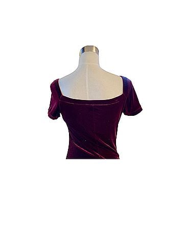 Necessary Objects Merlot Velvet Empire Waist Long Dress Casual Dress (view 2)