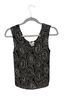 Nicola 100% Polyester Print Black White Ivory Sleeveless Top Size M - photo 1